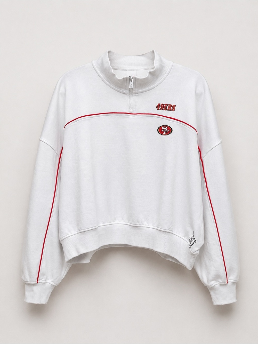 New Era White San Francisco 49ers Functional Fandom Quarterzip Sweatshirt - XXL